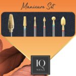 IQNAILS #5 Set de Fresas Manicure Rusa y Retiro - Expert Gold Premiun Recubierta ZRN- 6 pcs