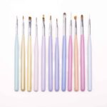 BSNAILS Set de 12 pinceles Nail Art - Multicolores