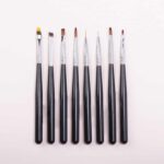 BSNAILS Set de 8 pinceles Nail Art - Negro